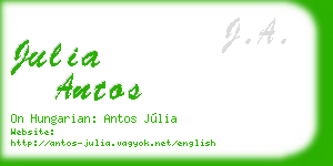julia antos business card